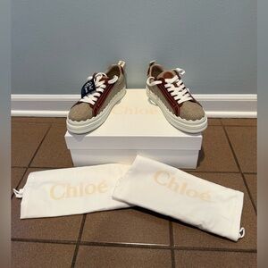 Chloe Lauren low top sneakers canvas new with tags size 37